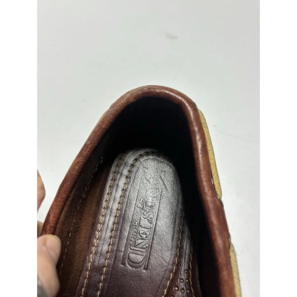 Lands' End Men's 9M VTG Loafers Leather Lace Up Boat Shoes Brown Academia Preppy